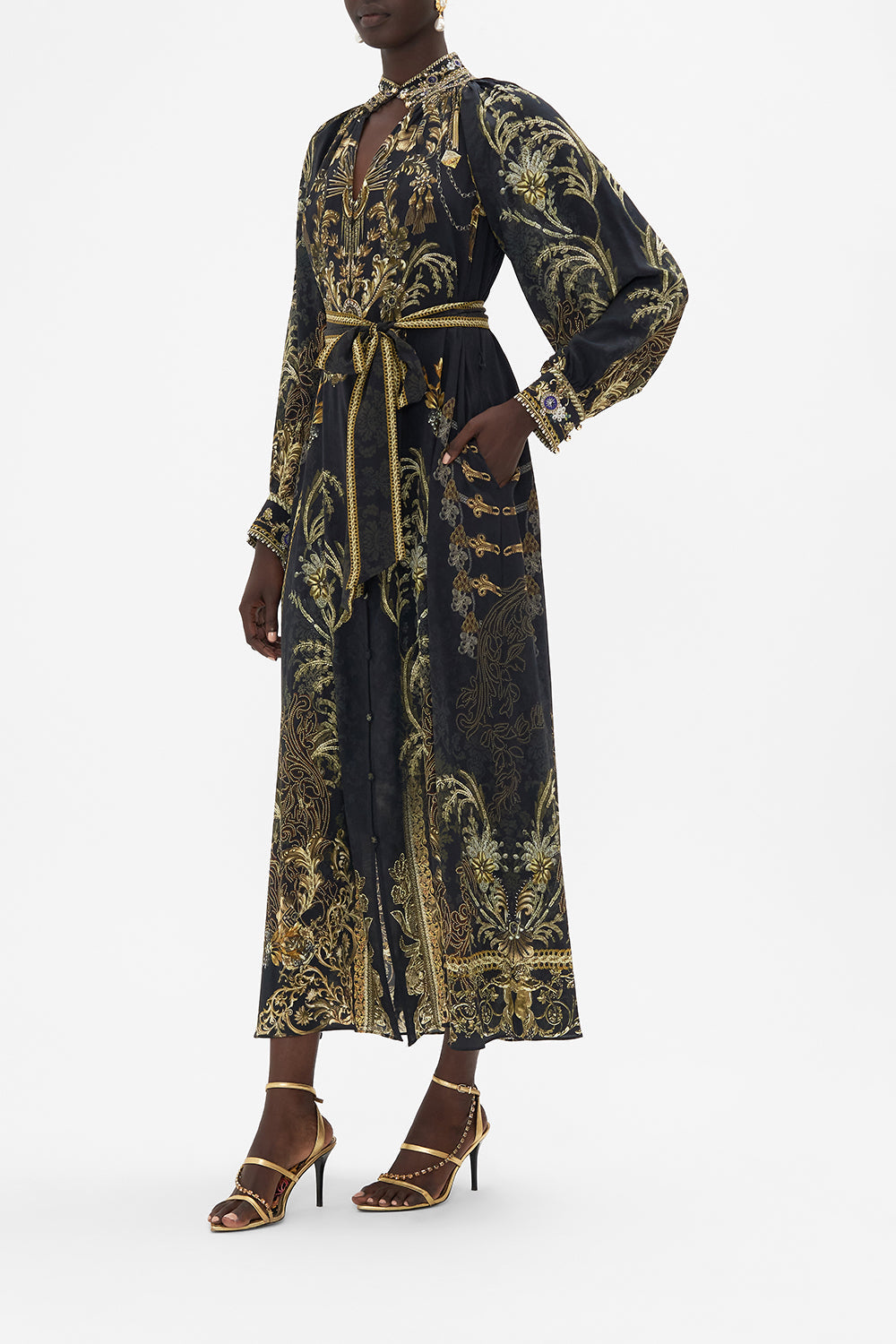 RAGLAN SLEEVE MIDI SHIRT DRESS THE NIGHT IS NOIR