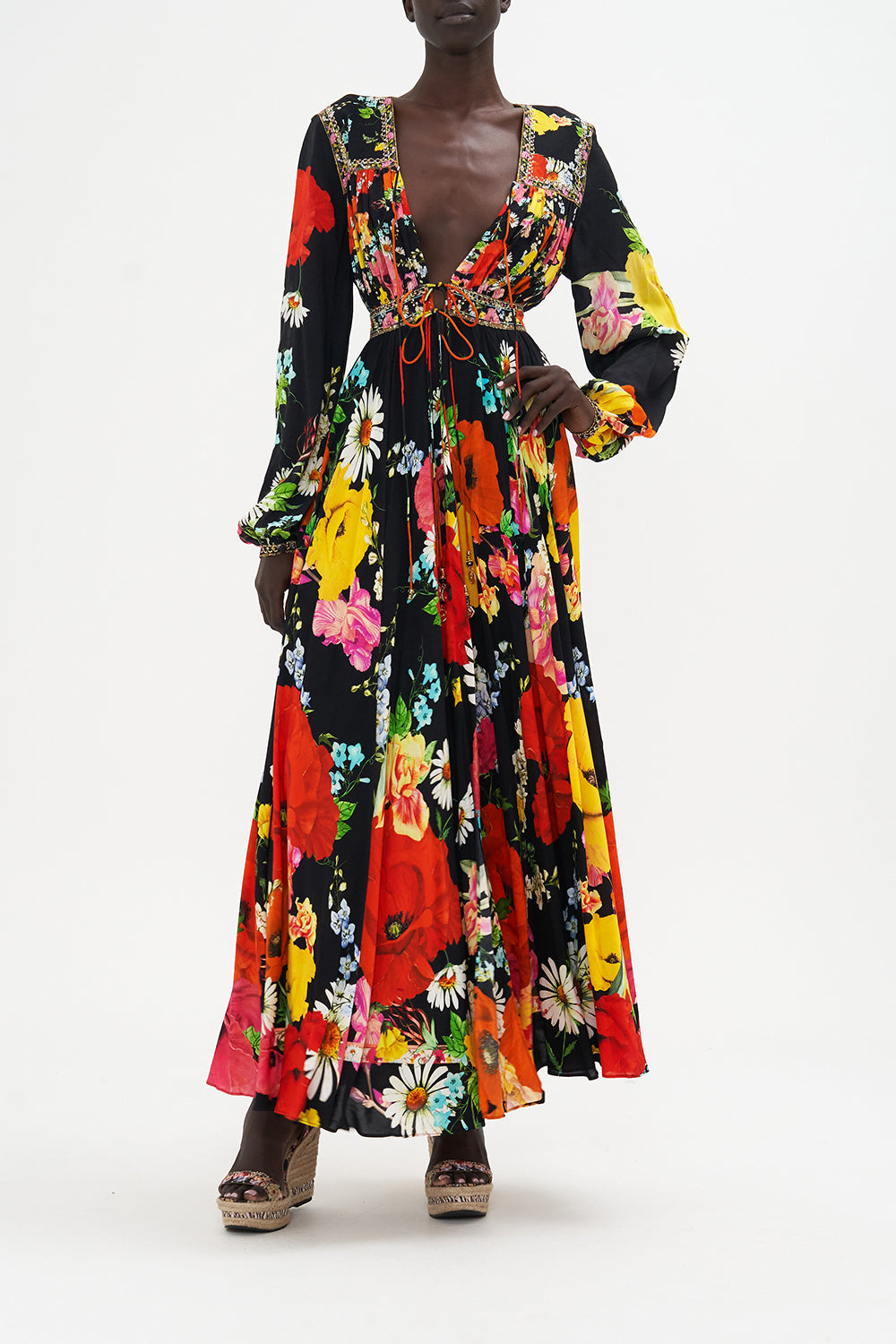 Peasant Dress With Tie Front Divine Divinity print by CAMILLA