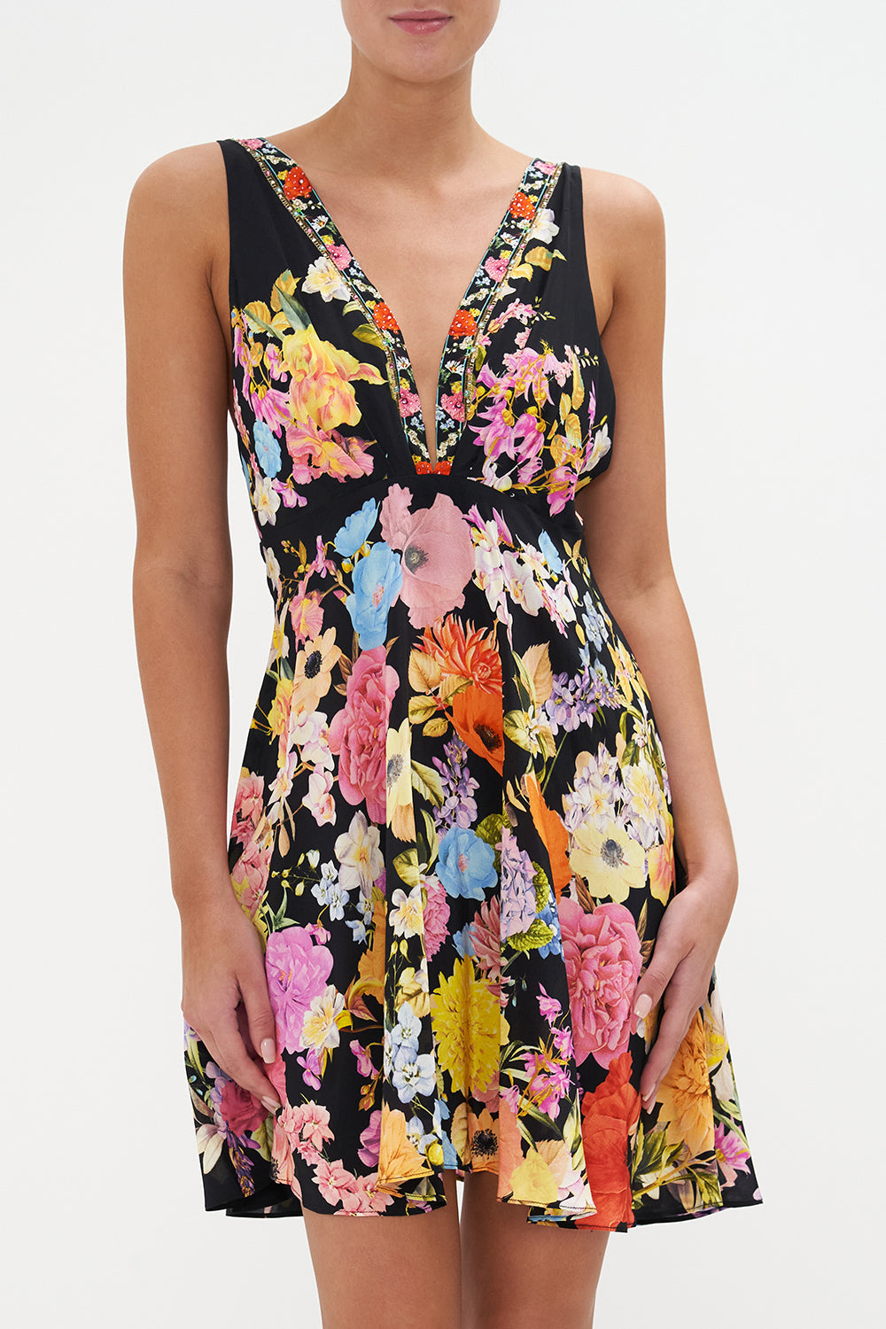 PLUNGE NECK MINI DRESS DIVINE DIVINITY