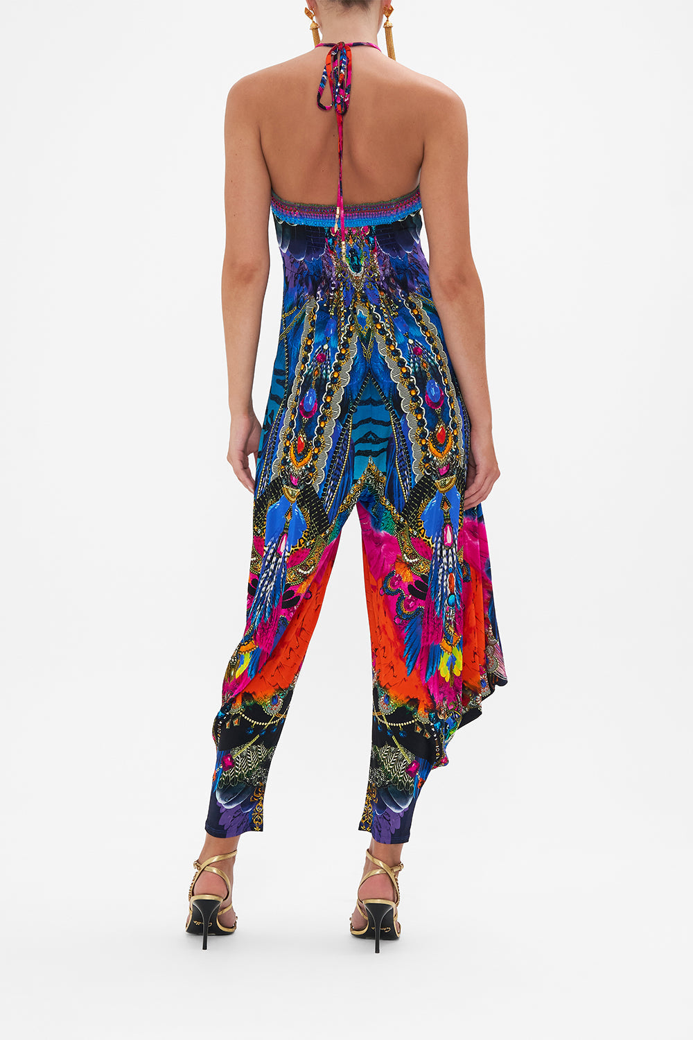 DRAPED PANT JUMPSUIT WITH HARDWARE DANCING WITH DESTINY