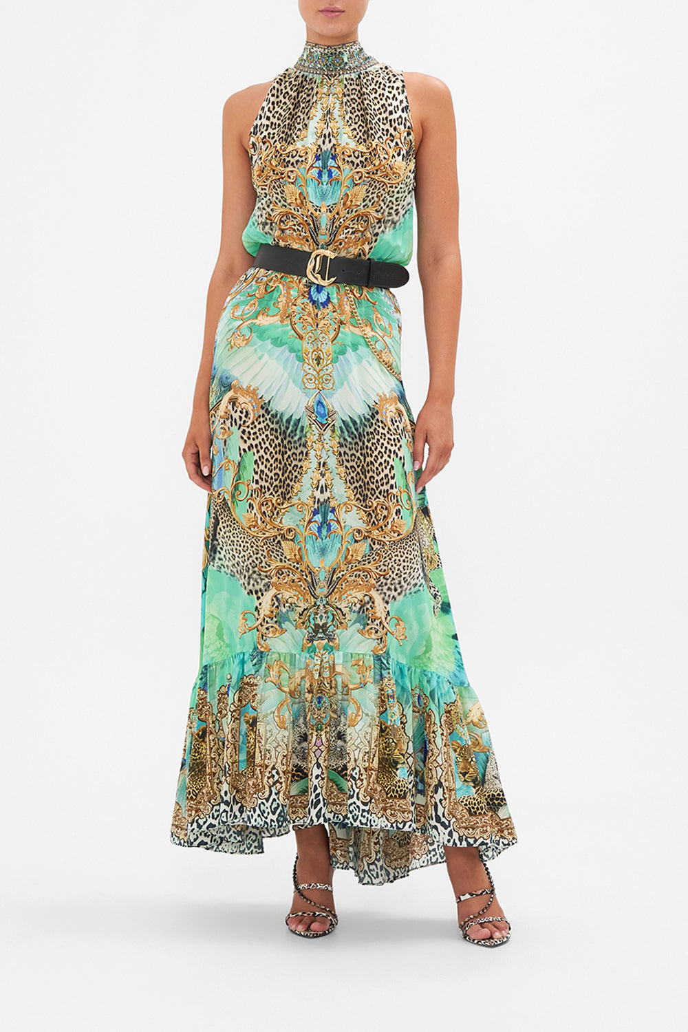 NECKTIE DRESS WITH ELASTICATED WAIST LAY OF THE LAND