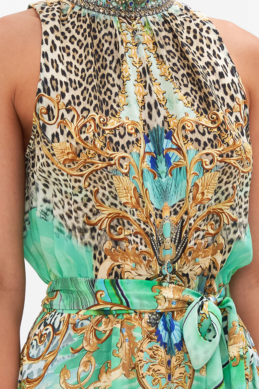 NECKTIE DRESS WITH ELASTICATED WAIST LAY OF THE LAND