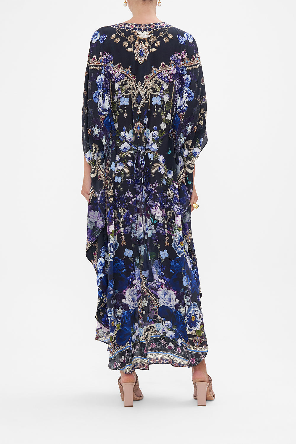 GATHERED WAIST KAFTAN OBSIDIAN BLOOM