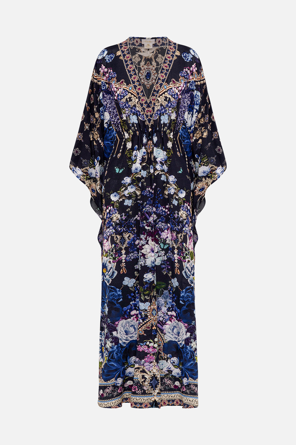 GATHERED WAIST KAFTAN OBSIDIAN BLOOM