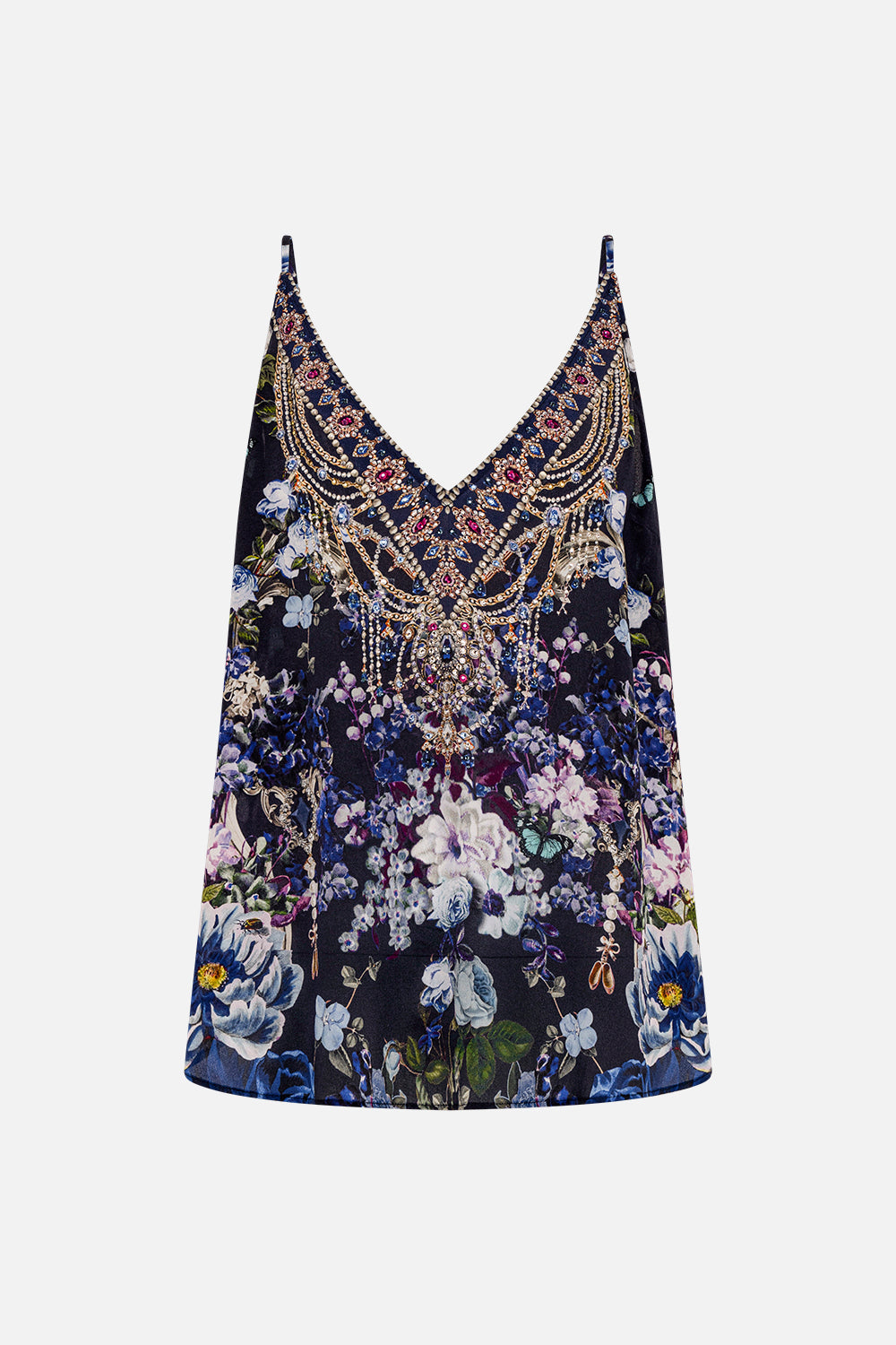 V NECK CAMI OBSIDIAN BLOOM