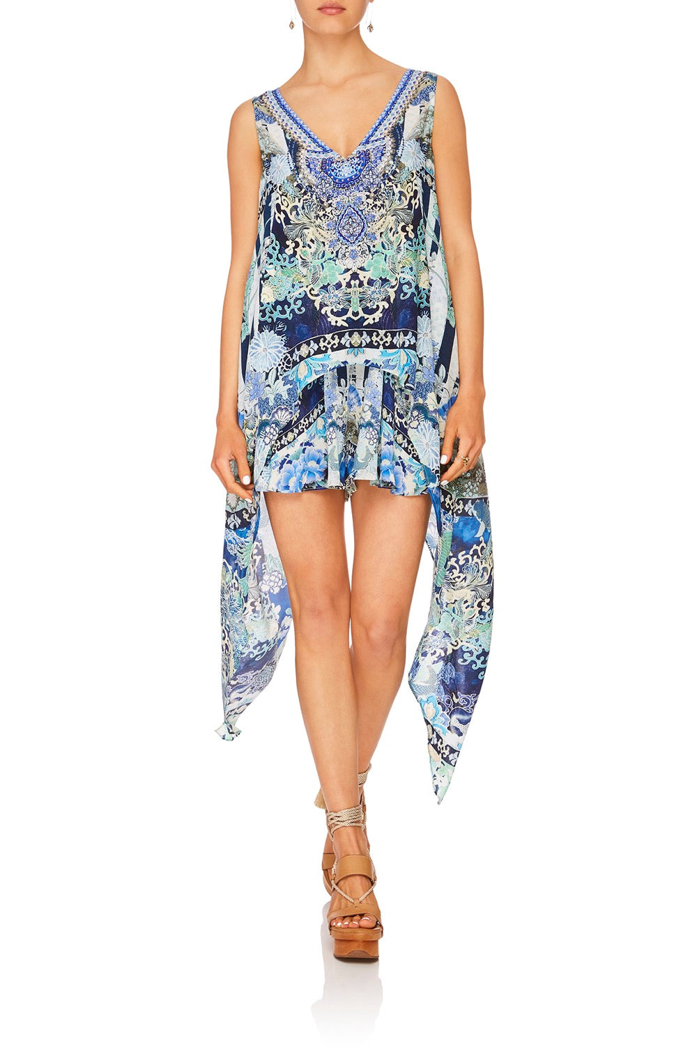 HIGH LOW CROSS BACK TOP CLOUD DANCER