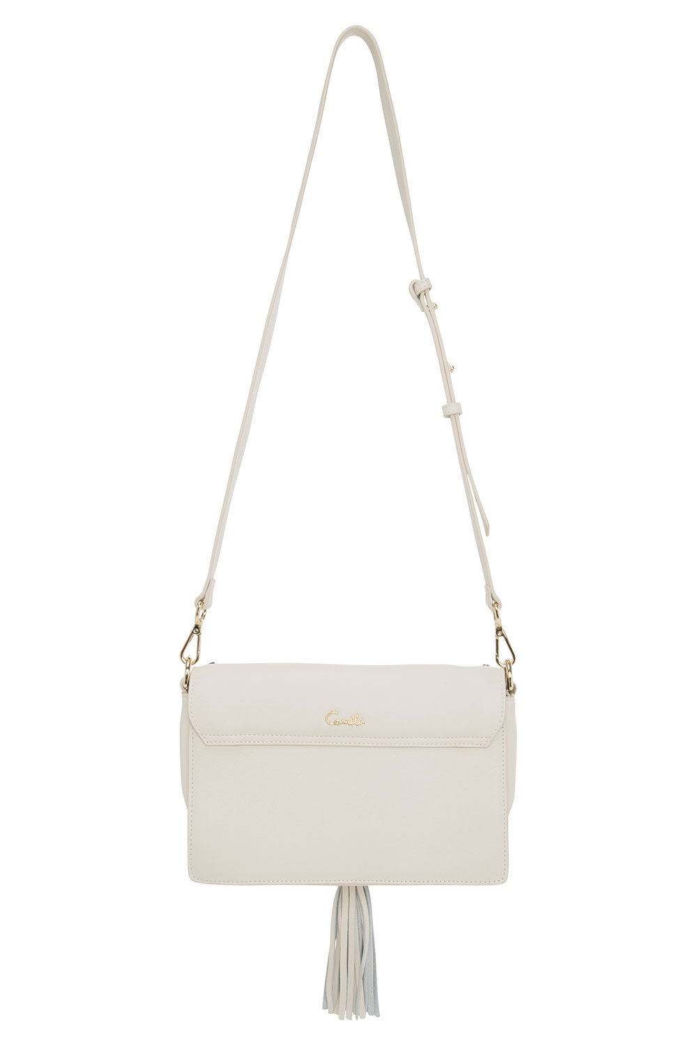 CONVERTABLE LEATHER C-B BAG ECRU