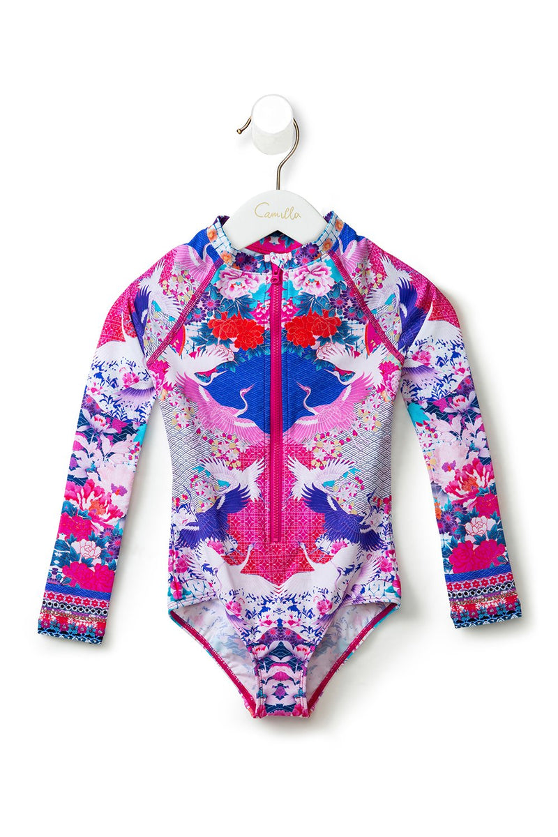 KIDS RUCHED SIDE PADDLESUIT 4-10 XANADU RISING