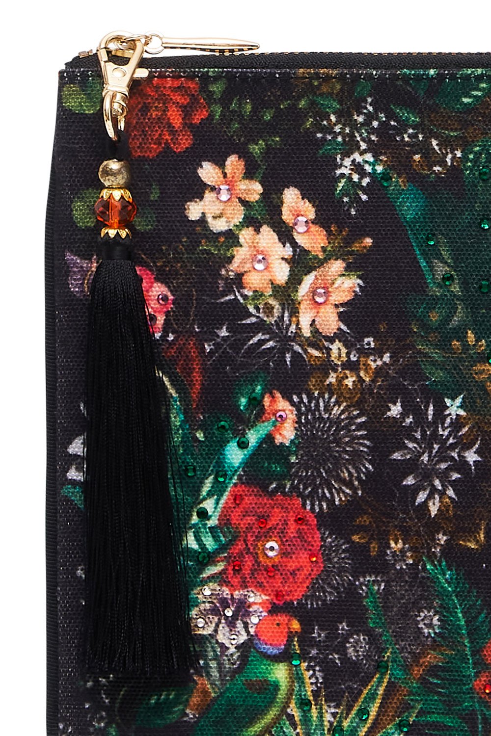 SMALL CANVAS CLUTCH RAISED WITH WOLVES