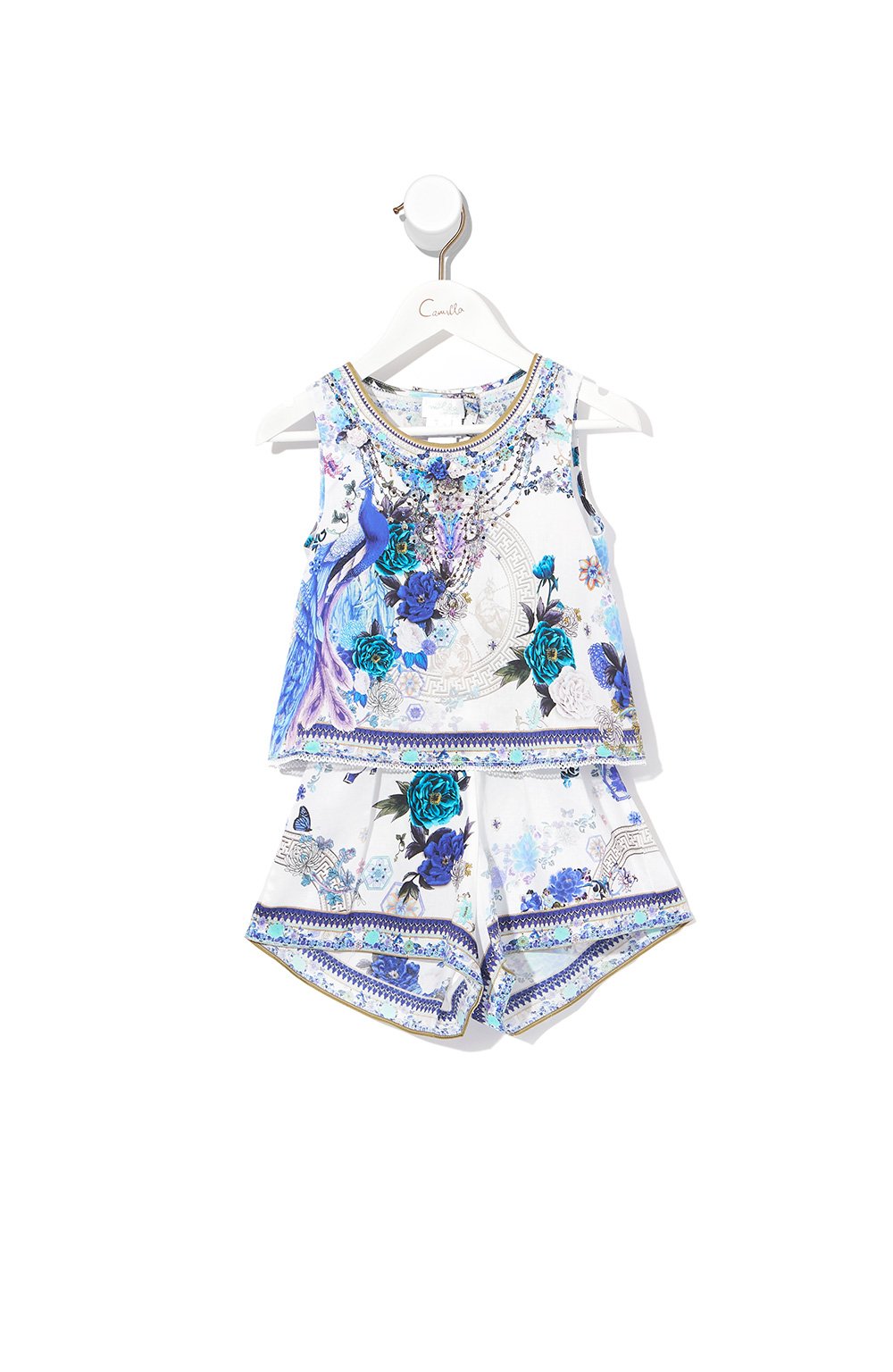 INFANTS DOUBLE LAYER PLAYSUIT WHITE SIDE OF THE MOON