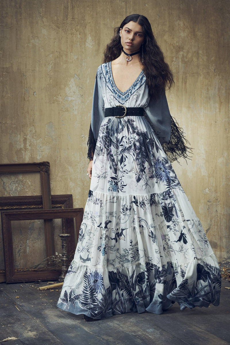 FULL SKIRT WITH GATHERED FRONT PANEL MOONLIT MUSINGS