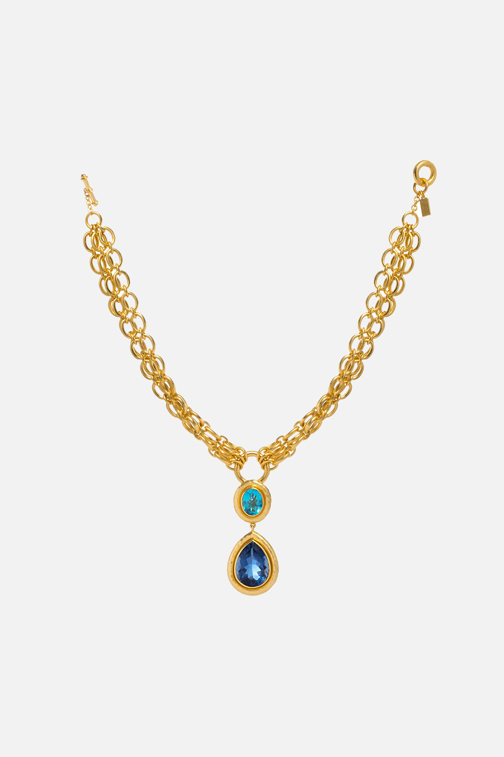 SANTORINI TOPAZ AND SAPPHIRE NECKLACE MULTI