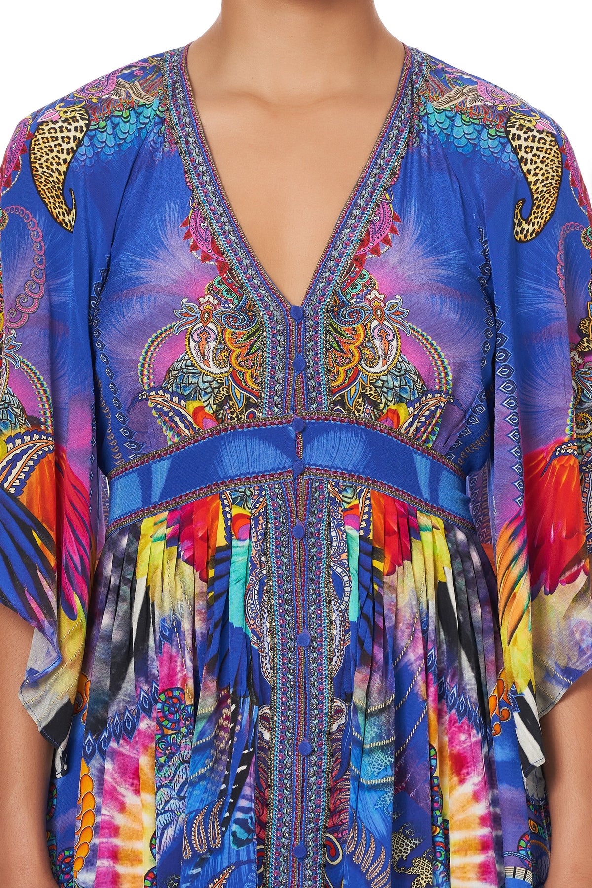 LONG DRESS WITH SMOCKED WAIST PSYCHEDELICA