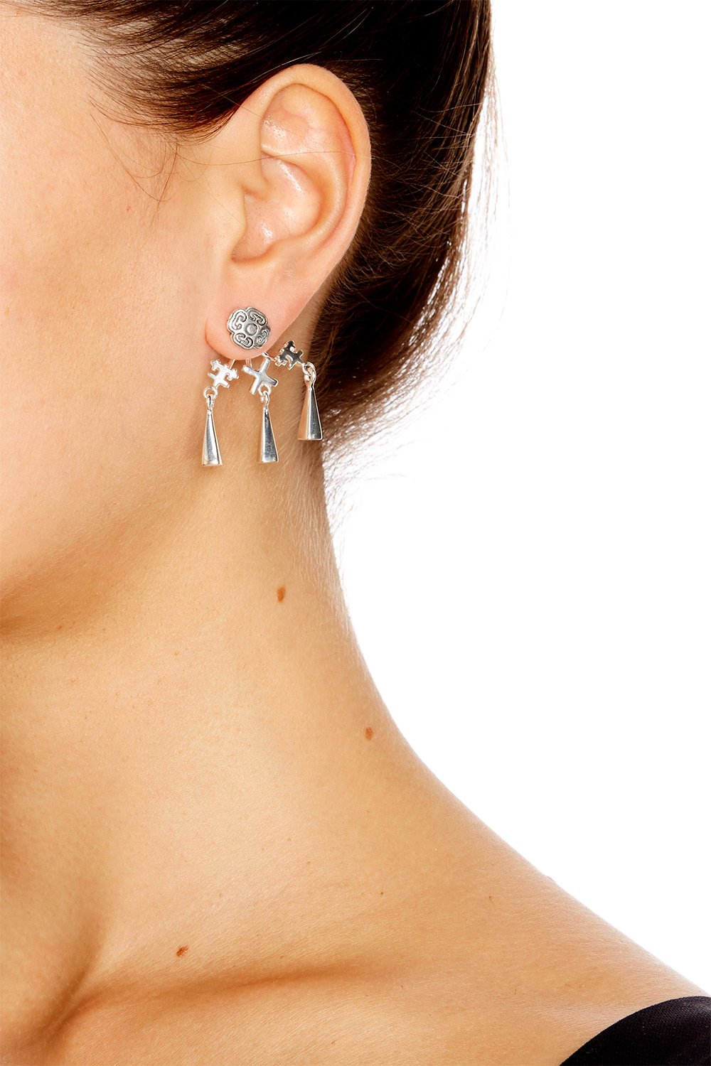 DRESS UP BOX SILVER PLATED CHARM BACKED STUDS