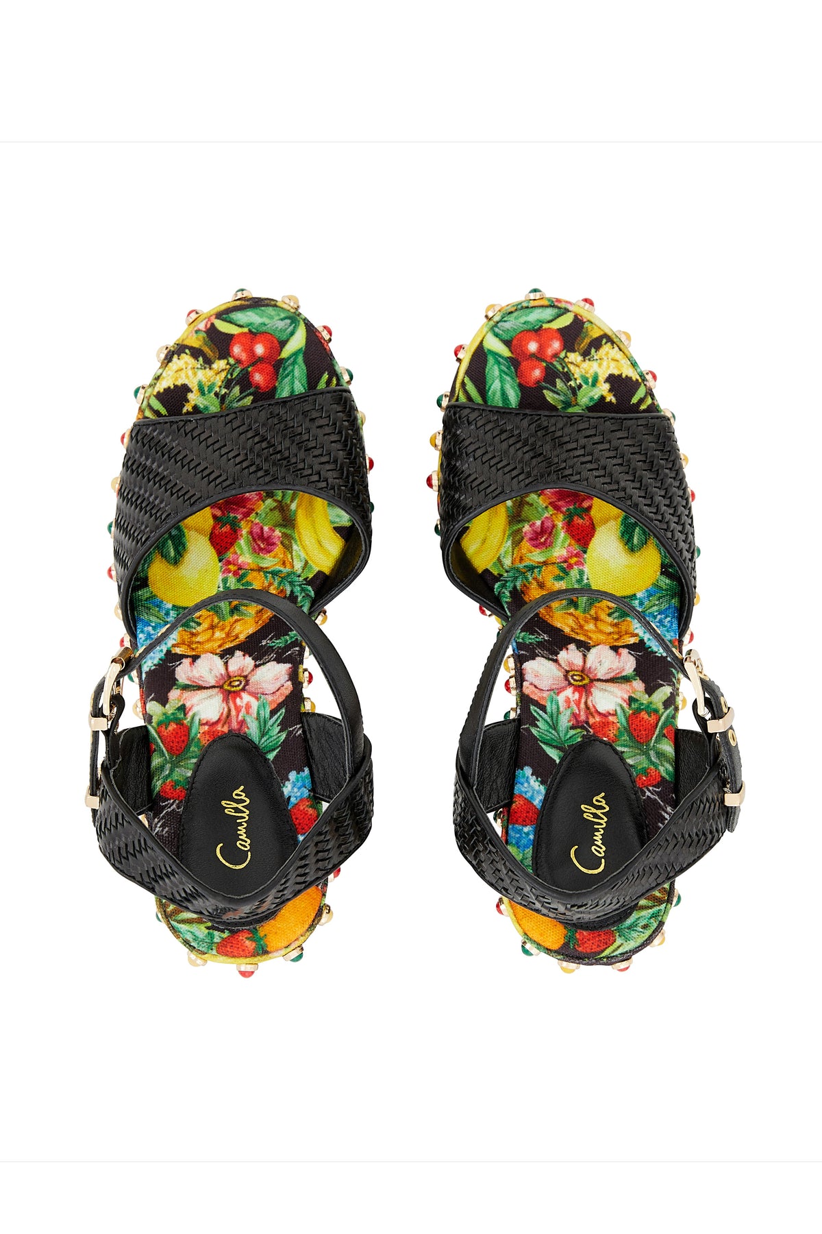 BLACK STRAPPED PLATFORM HEEL