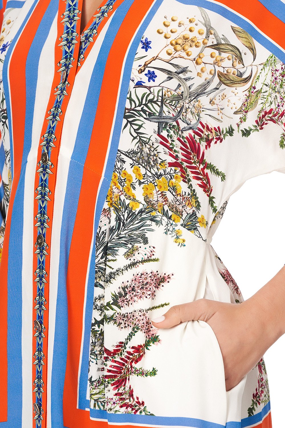 BUTTON DRESS WITH SQUARE SLEEVE GONE COAST