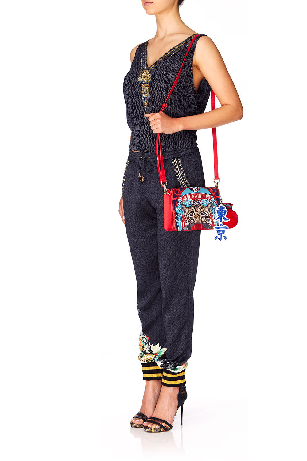 CAMILLA LEOPARD WITH LOVE SAFFIANO CROSS BODY BAG