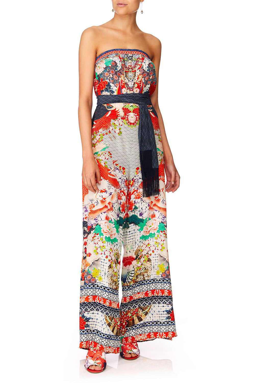 CAMILLA GEISHA GIRL TIE WAIST STRAPLESS JUMPSUIT