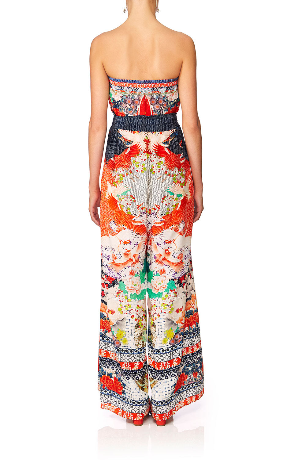 CAMILLA GEISHA GIRL TIE WAIST STRAPLESS JUMPSUIT