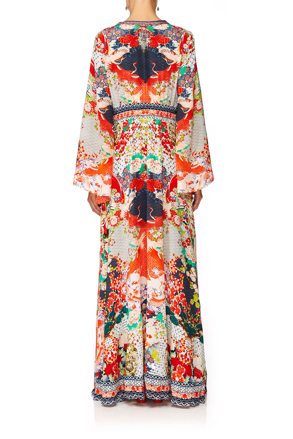 CAMILLA GEISHA GIRL KIMONO SLEEVE DRESS W SHIRRING DETAIL
