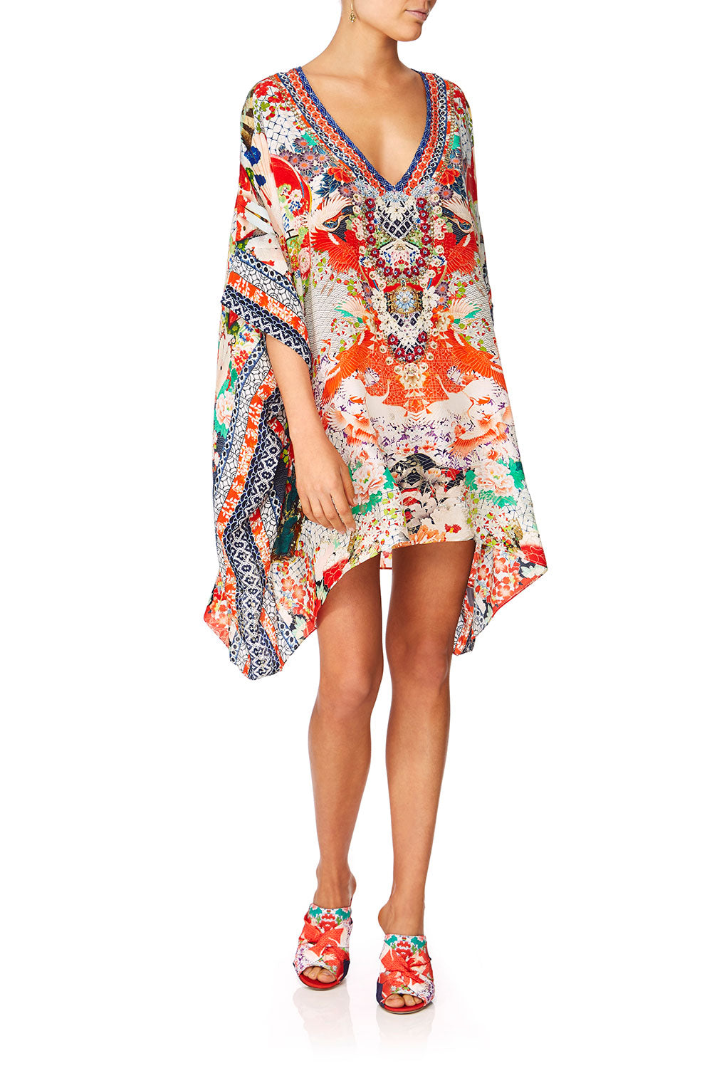 CAMILLA GEISHA GIRL RECTANGULAR V-NECK KAFTAN