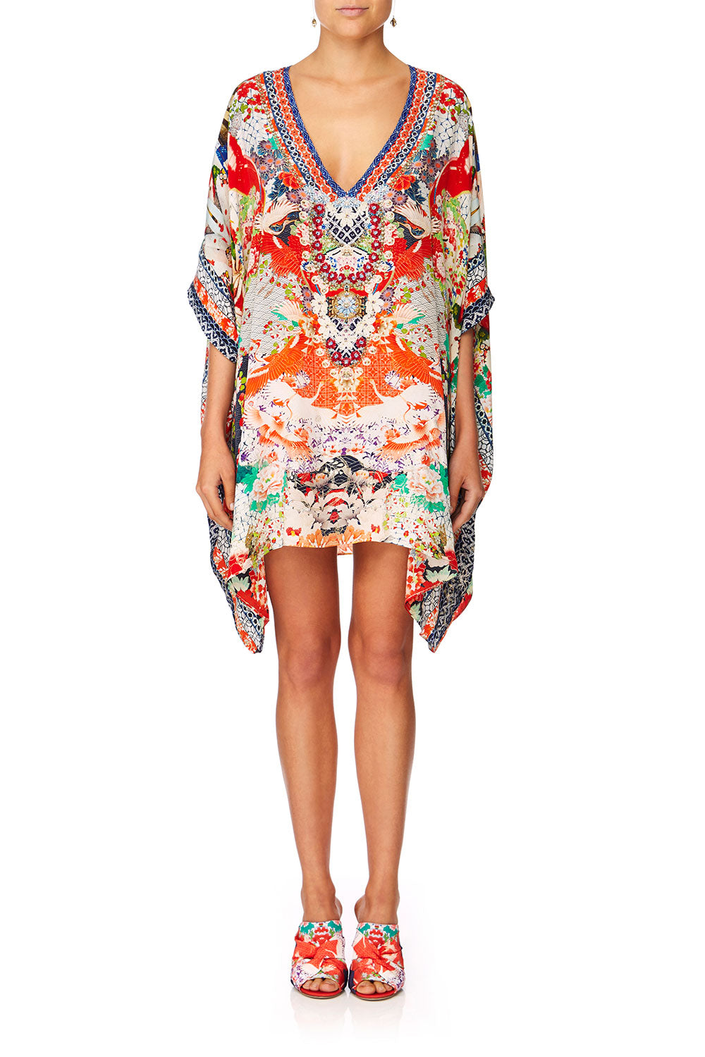 CAMILLA GEISHA GIRL RECTANGULAR V-NECK KAFTAN