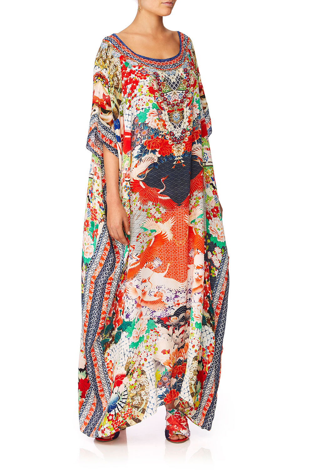 CAMILLA GEISHA GIRL ROUND NECK KAFTAN