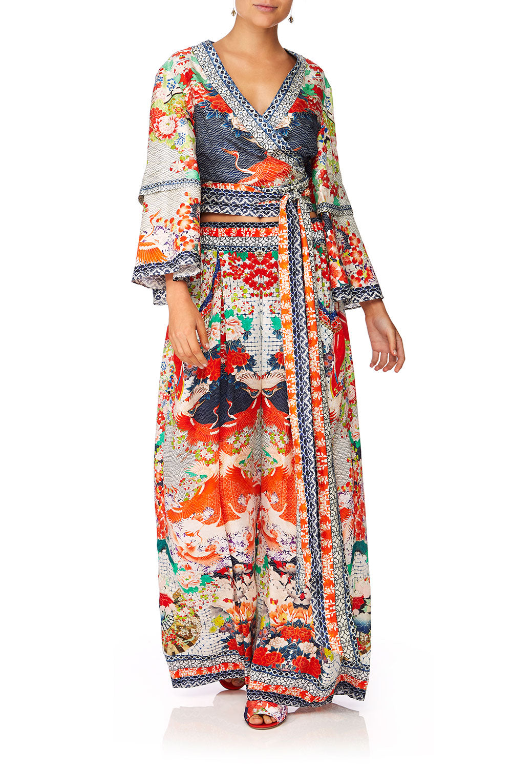 CAMILLA GEISHA GIRL WRAP FRONT TOP W LONG SLEEVE