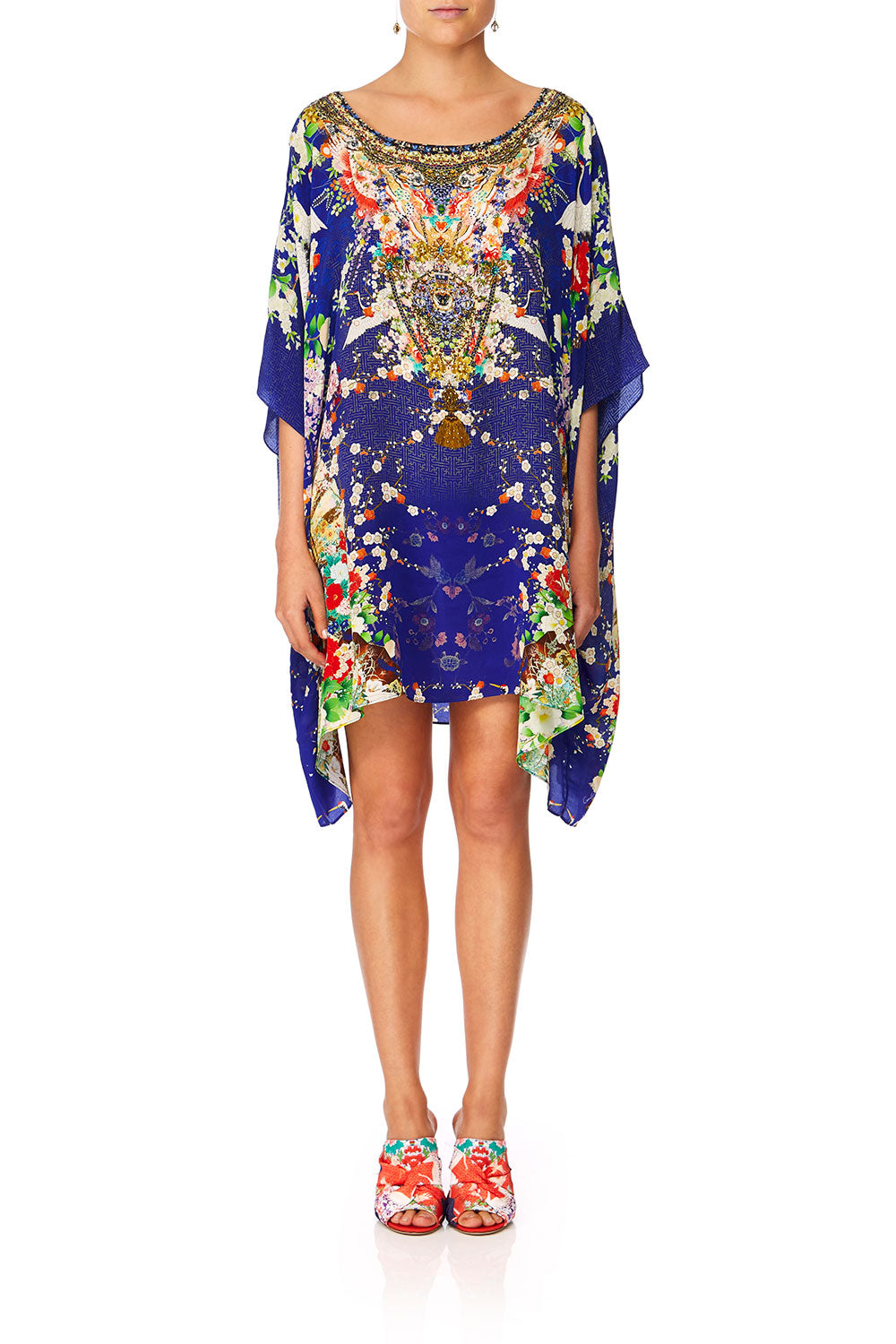 CAMILLA MAIKOS MIDNIGHT SHORT ROUND NECK KAFTAN
