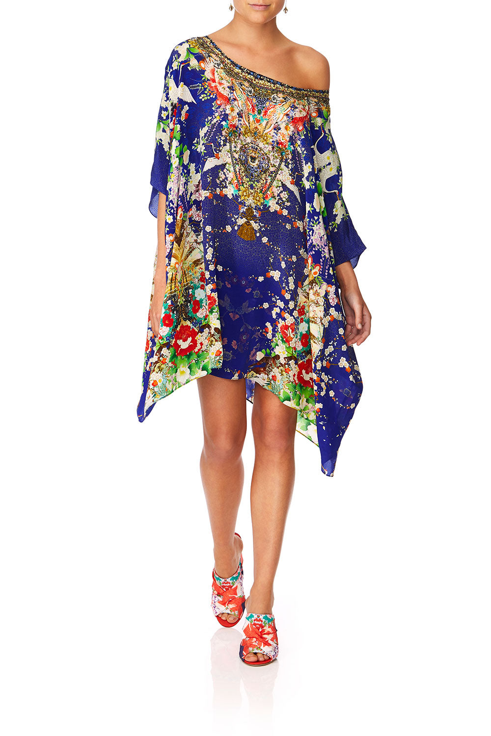 CAMILLA MAIKOS MIDNIGHT SHORT ROUND NECK KAFTAN