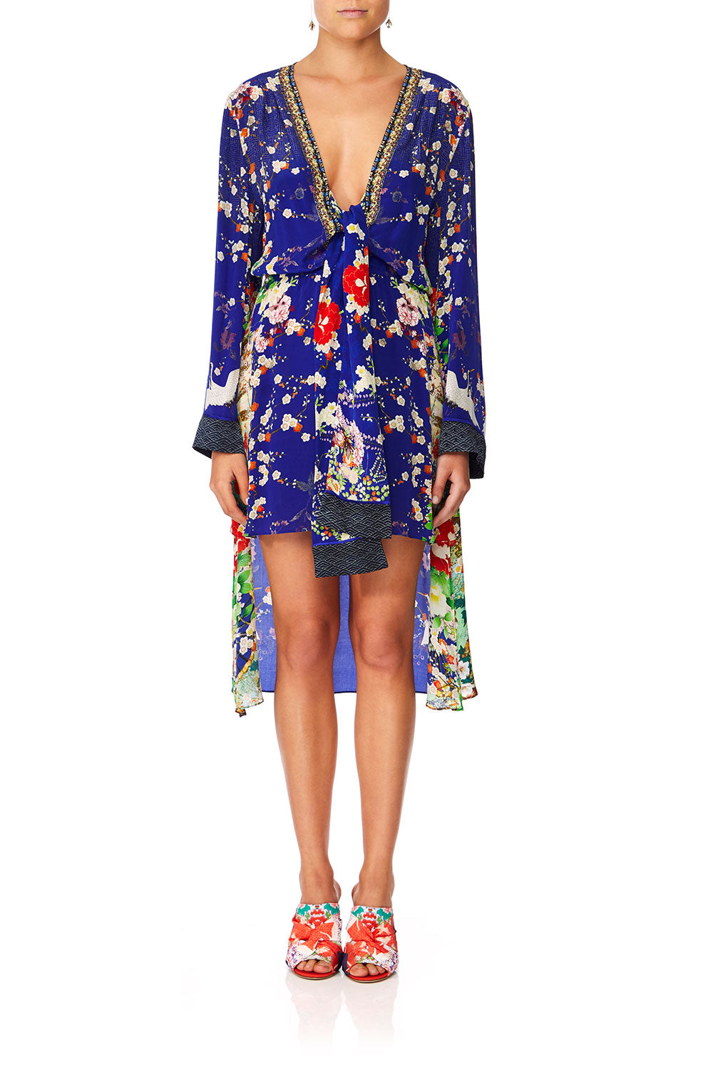 CAMILLA MAIKOS MIDNIGHT TIE DETAIL SHORT DRESS