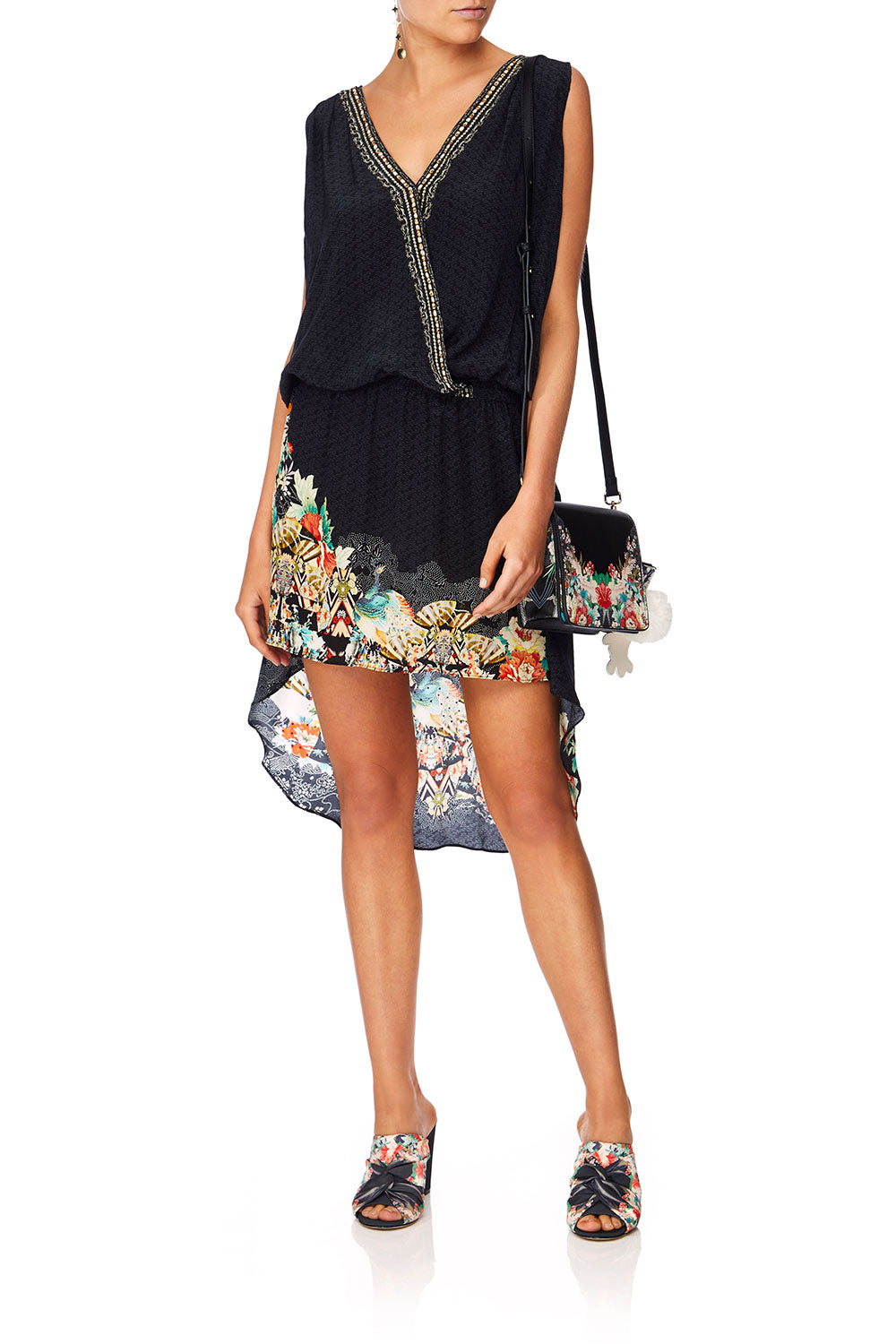 CAMILLA MIDNIGHT MOONCHILD CROSSOVER DRESS W LONG BACK