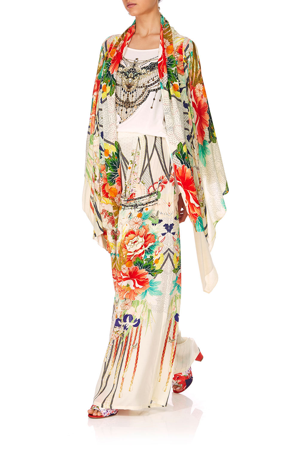 CAMILLA MS MAIKO CAPE W SILK SCARF