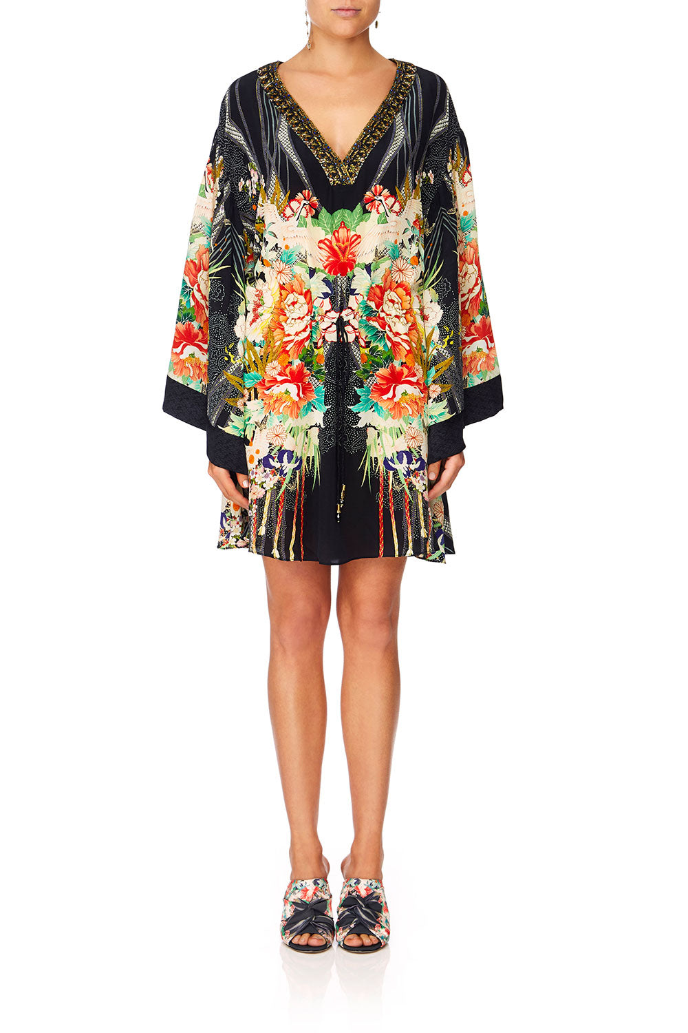 CAMILLA QUEEN OF KINGS V-NECK WIDE SLEEVE DRESS