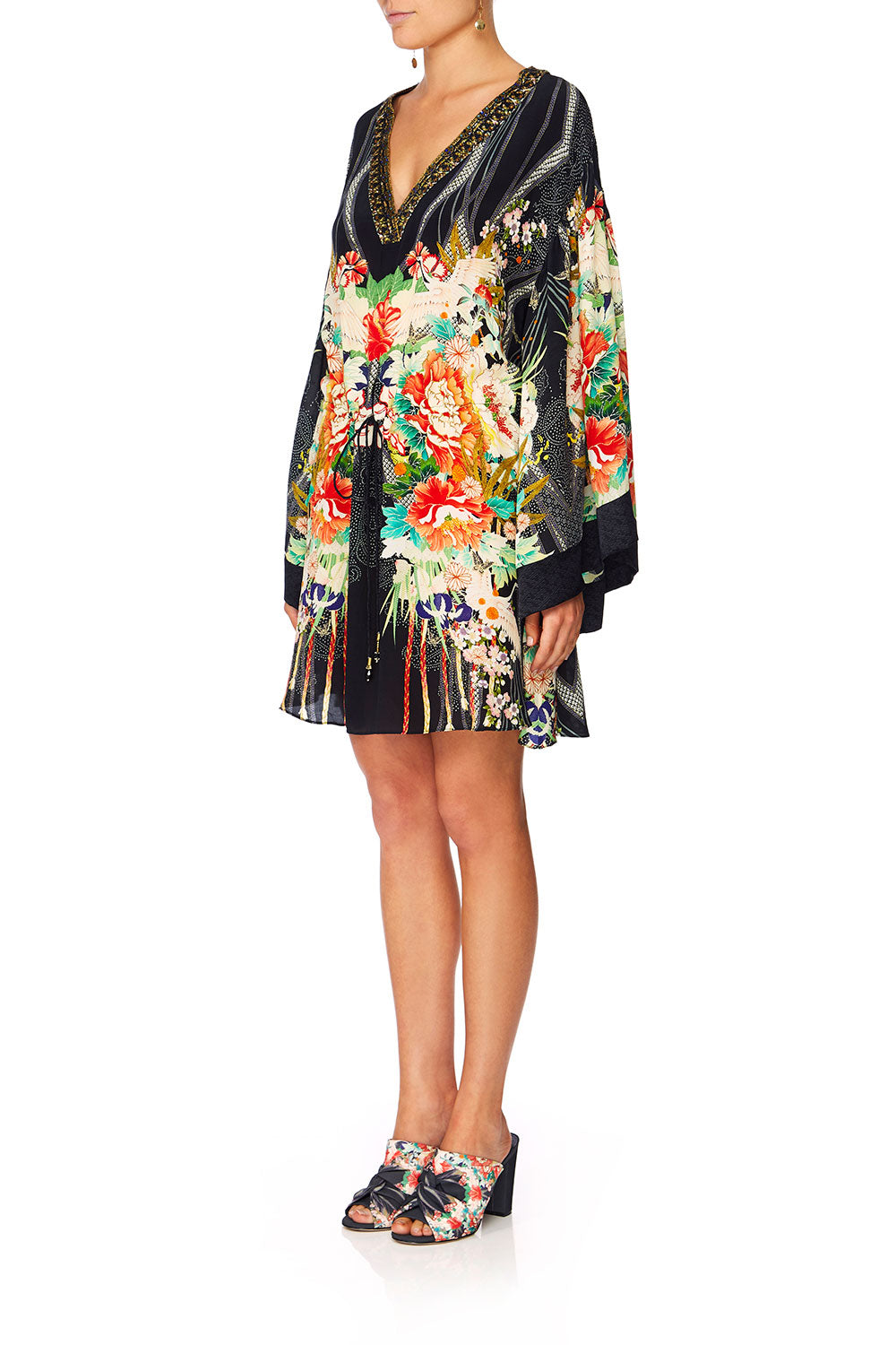 CAMILLA QUEEN OF KINGS V-NECK WIDE SLEEVE DRESS