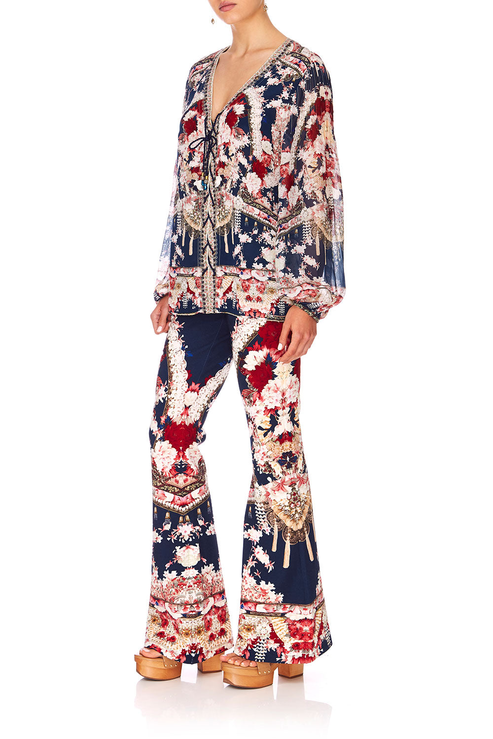 CAMILLA TWIN SHADOW HIGH WAISTED FLARED TROUSER