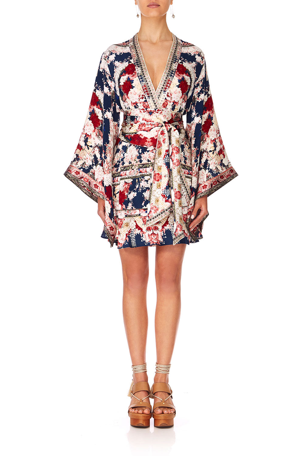 CAMILLA TWIN SHADOW KIMONO WRAP DRESS W OBI