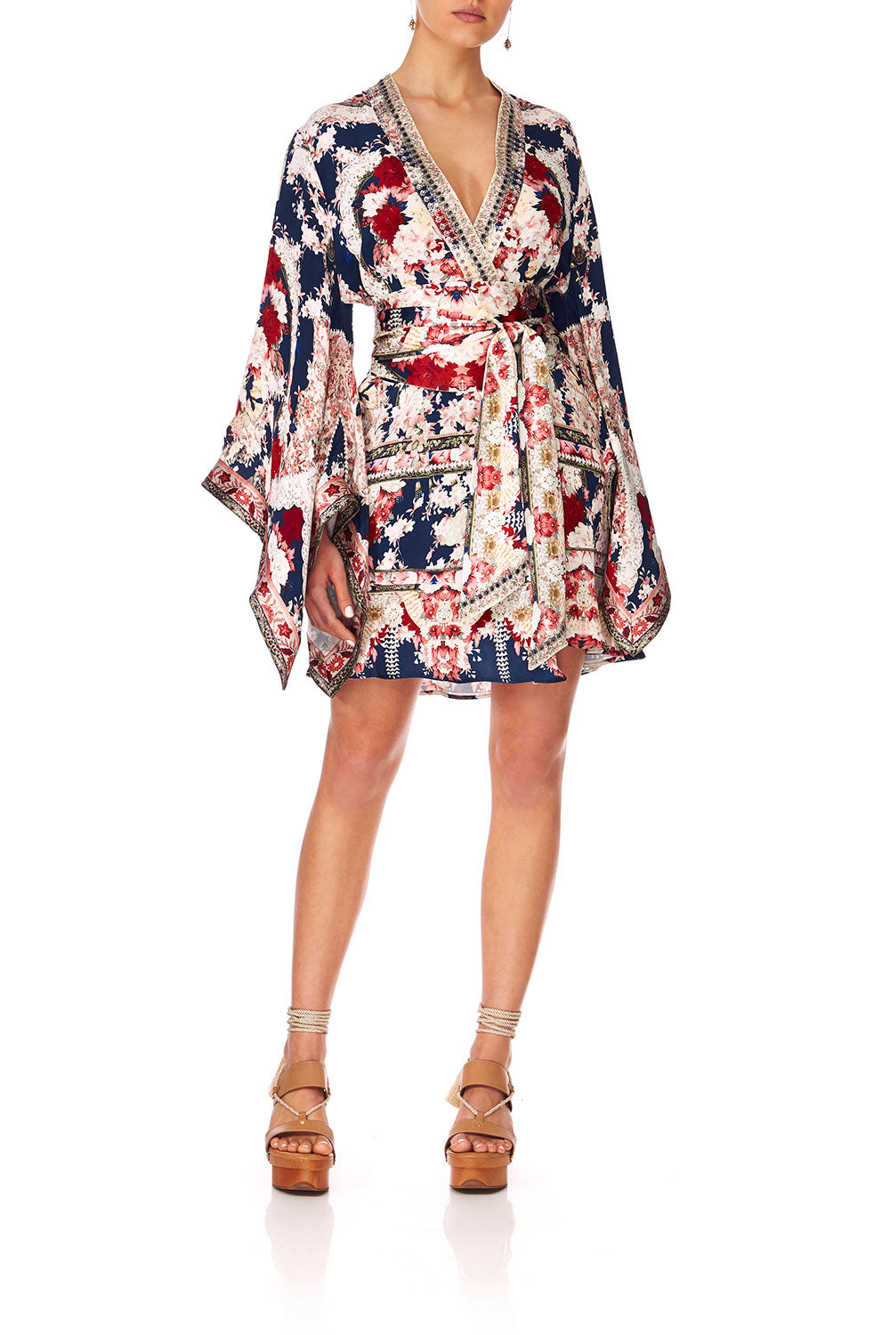 CAMILLA TWIN SHADOW KIMONO WRAP DRESS W OBI