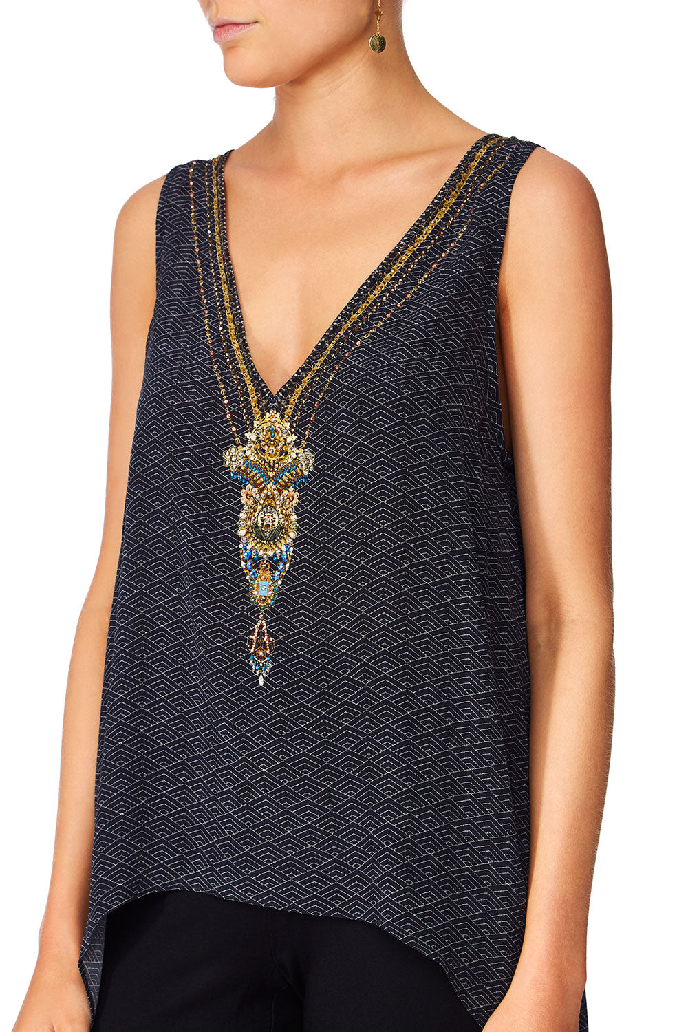 CAMILLA UP ALL NIGHT HIGH LOW CROSS BACK TOP