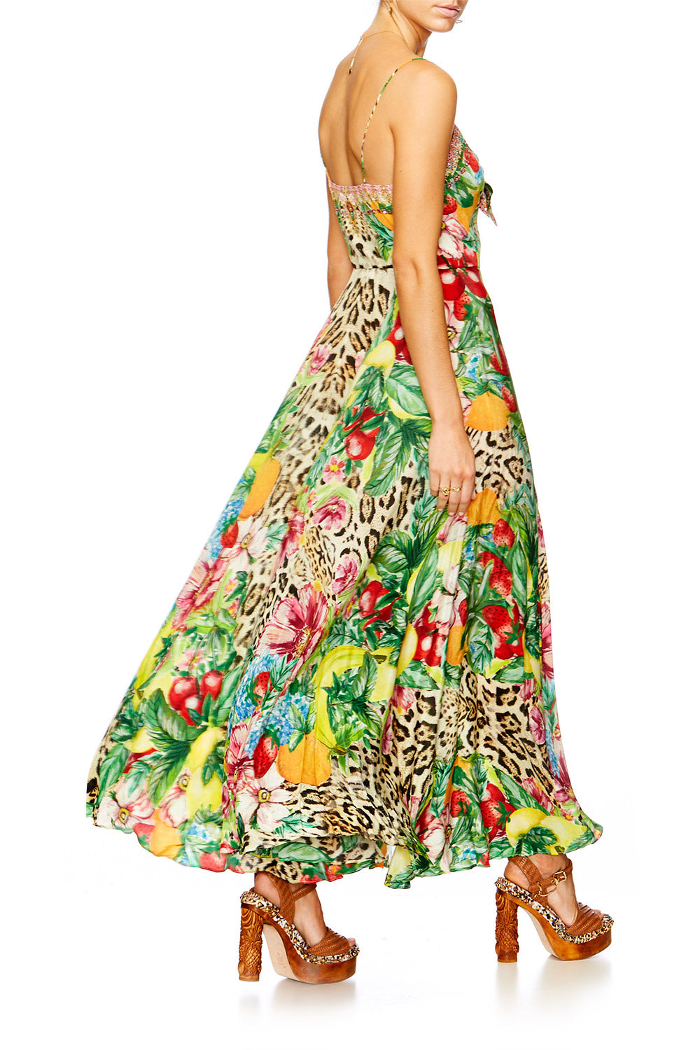 COOL CAT LONG DRESS WITH TIE FRONT