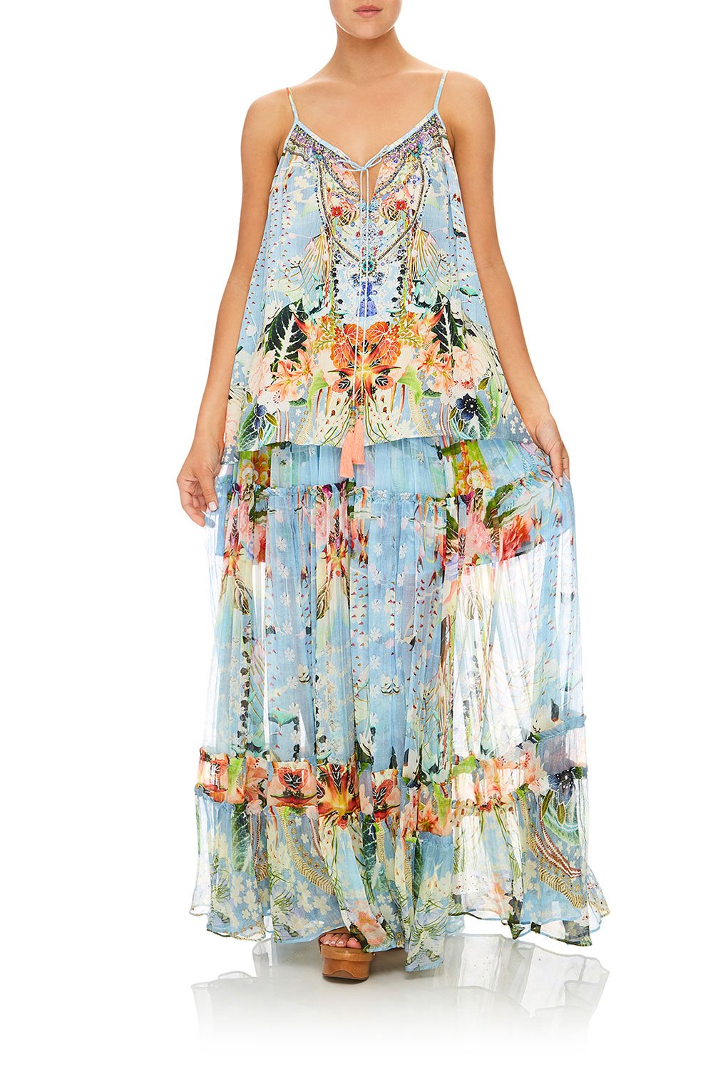 CAMILLA THE STILL ABYSS 4 TIERED GATHERED SKIRT