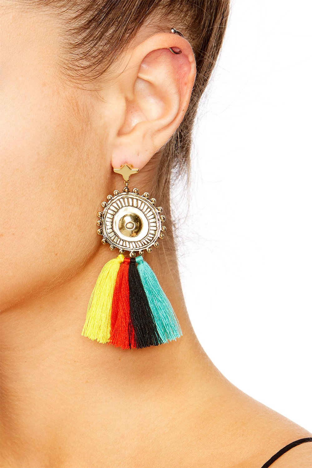 GOLD BRASS TUTTI FRUITTI EARRINGS