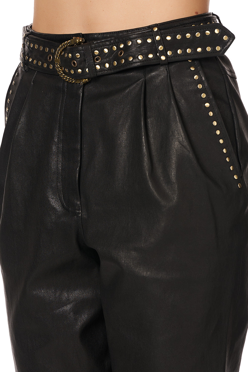 BELTED TROUSER WITH DRAPED SIDE - FLOW STUDIO 54
