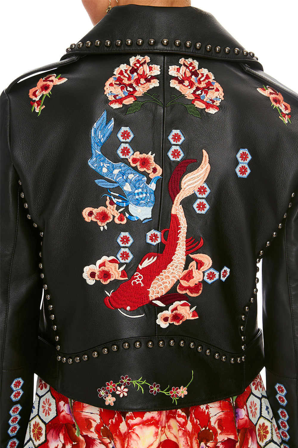 CAMILLA PAINTED LAND BIKER JACKET WITH TABS