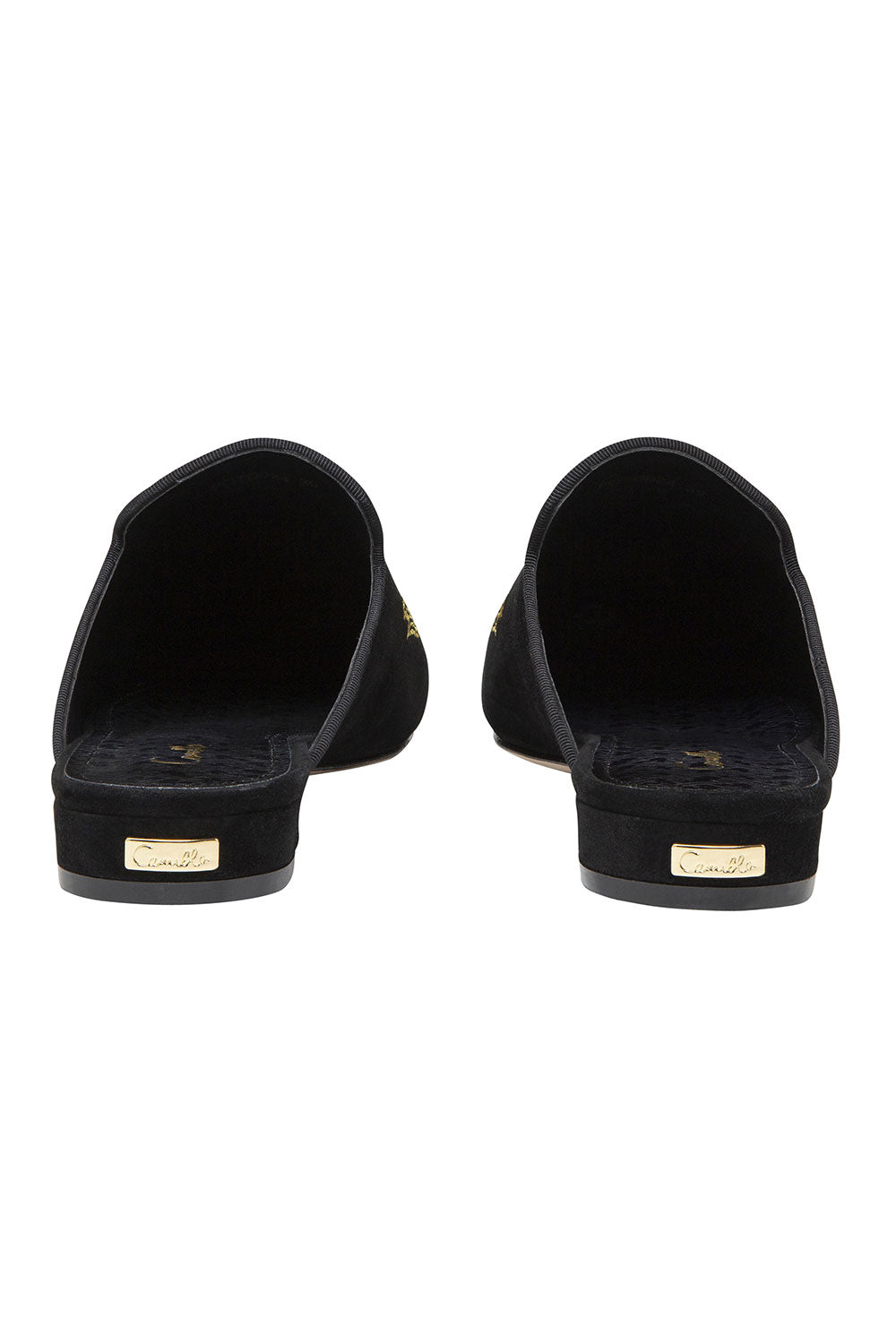 CAMILLA BLACK POINTED TOE SLIPPER