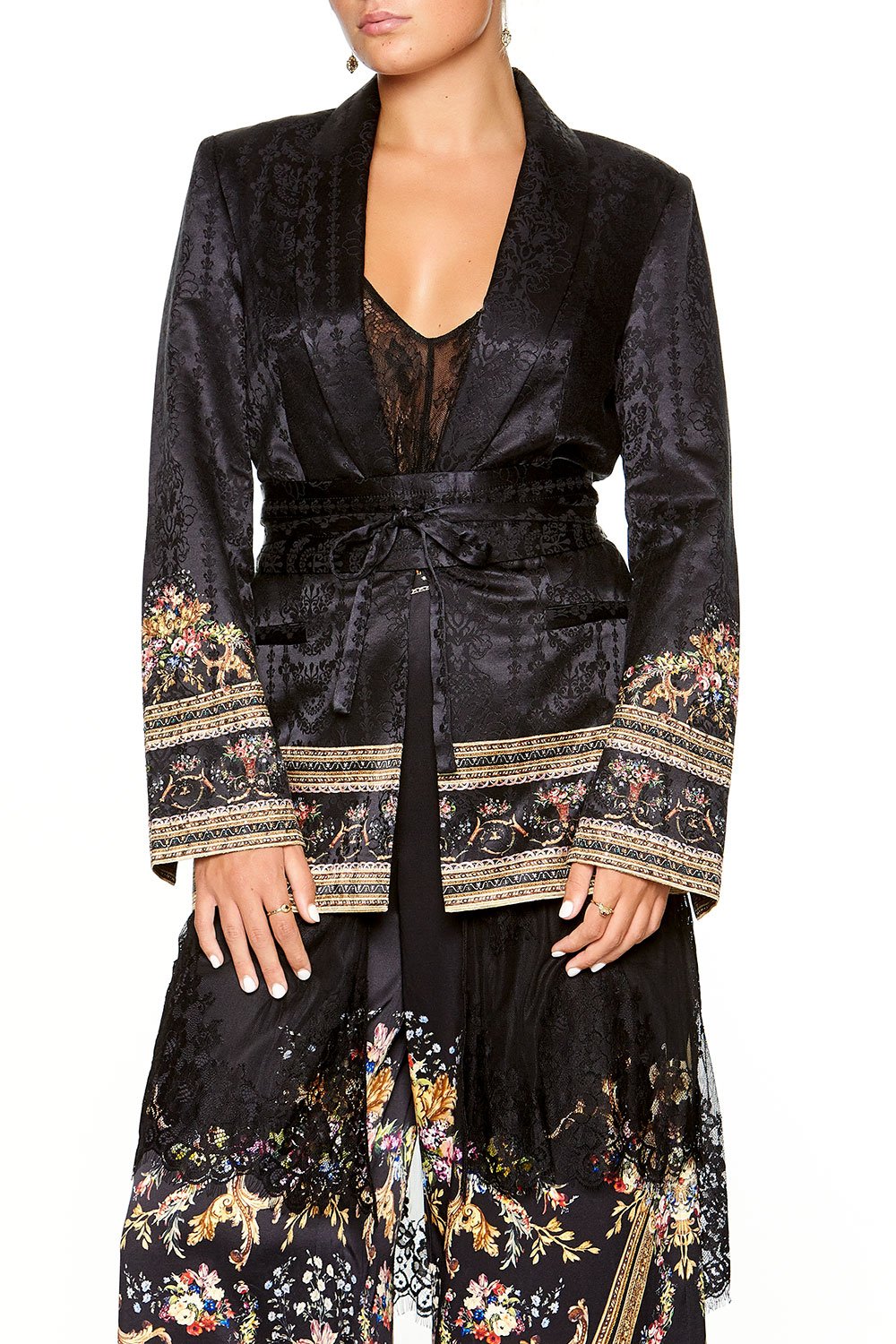 CAMILLA BLAZER WITH CHIFFON CONTRAST FRIEND IN FLORA