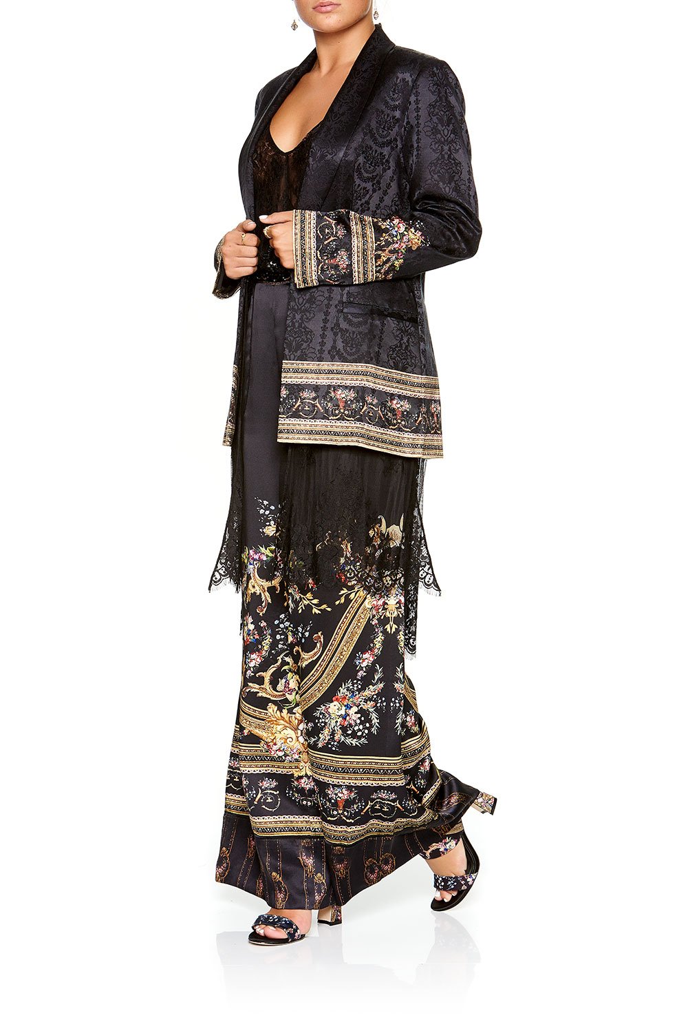 CAMILLA BLAZER WITH CHIFFON CONTRAST FRIEND IN FLORA