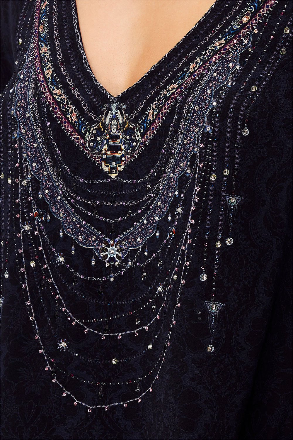 BLOUSE WITH SIDE SPLIT MIDNIGHT MEETING