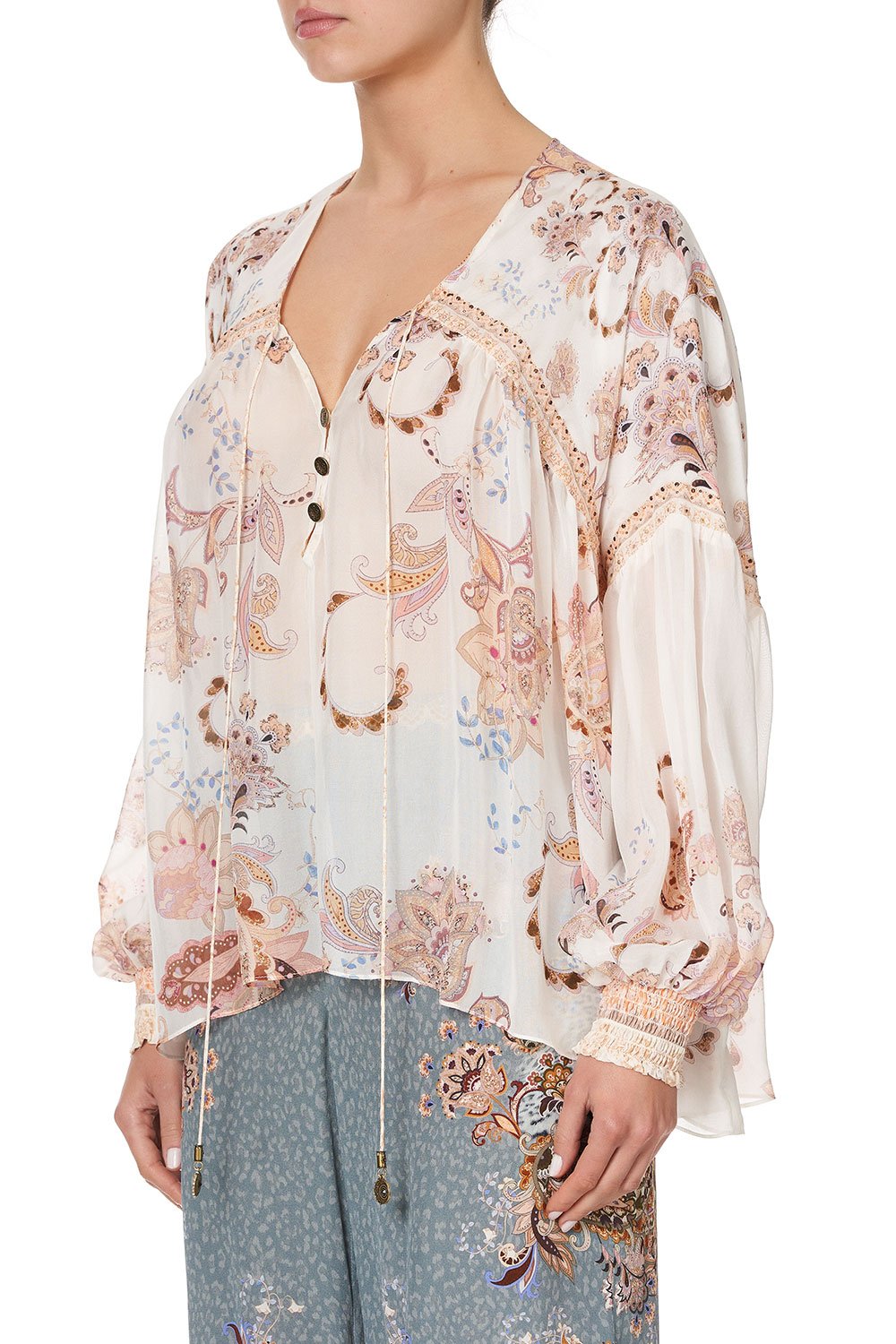 BLOUSON BLOUSE WITH NECK TIE MARRAKESH MAIDEN