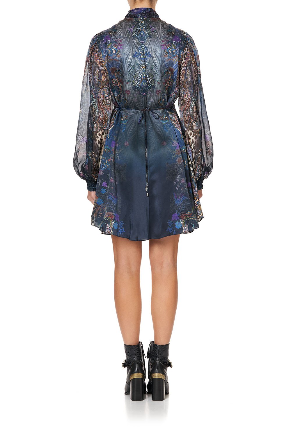 BLOUSON DRESS WITH NECK TIE FESTIVAL EXPRESS